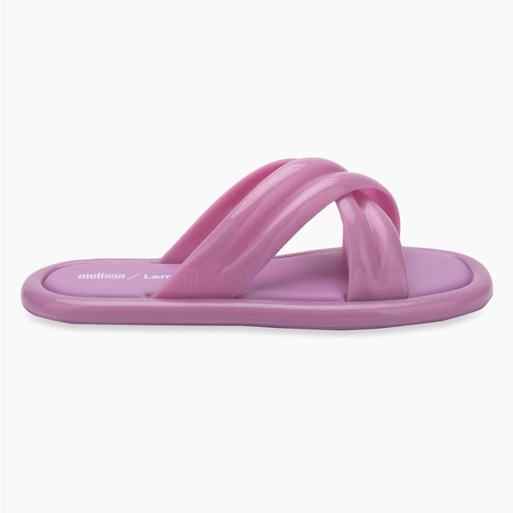 Melissa x Larroude cali cross strap slides
